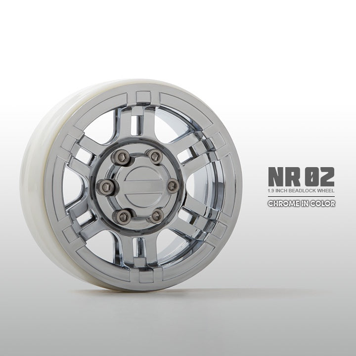 Gmade NR02 1.9" Beadlock Wheels, Chrome (2)