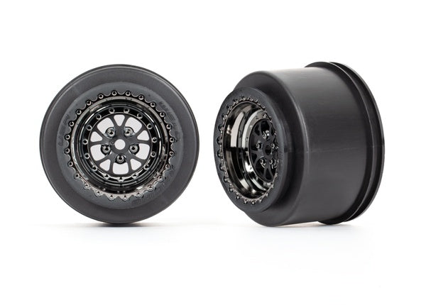 Traxxas Weld Black Chrome Rear Wheels (2)