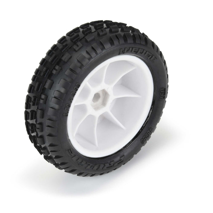 ProLine Wedge Carpet Tires Mtd White Mini-B Front