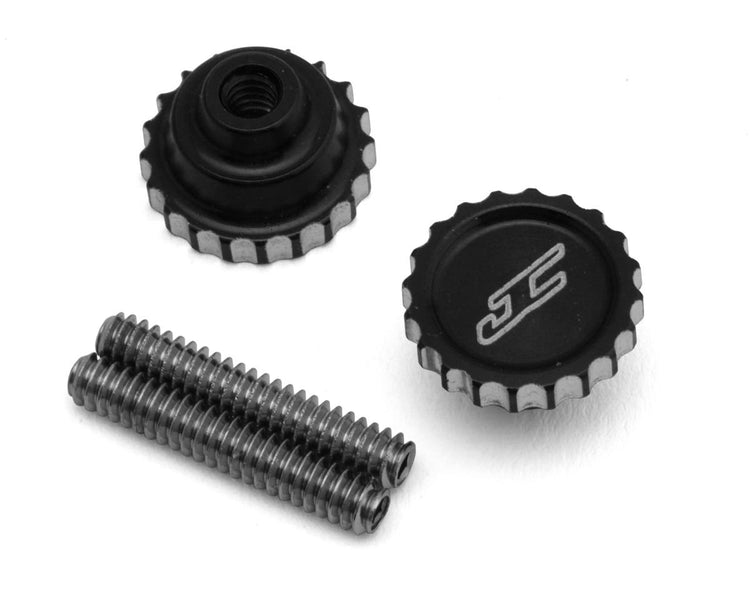 J Concepts RC10 Aluminum 4-40 Future Thumb Nuts w/Set Screws (Black) (2)
