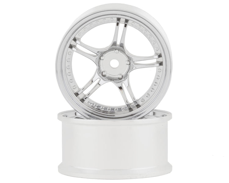 RC Art SSR Professor SPX 5-Split Spoke Drift Wheels (Chrome Silver) (2) RCA-ART-WW-0506CS