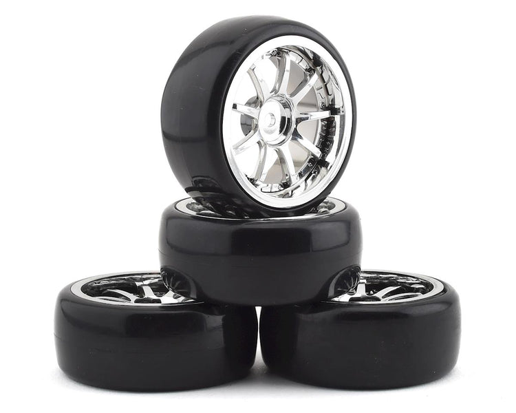 Integy Team Integy Type V Drift Wheel & Tire Set (Chrome) (4)