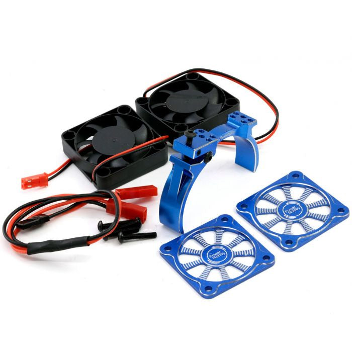 Power Hobby 1/8 Aluminum Heatsink 40mm Dual High Speed Cooling Fans PHBPH1293BL