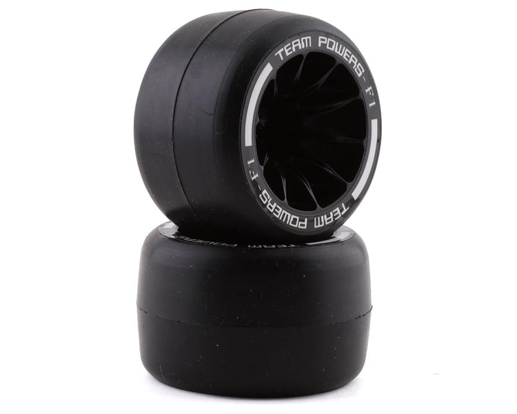 Team Powers F1 Pre-Mounted Rear Rubber Tires (Black) (2) (36R)