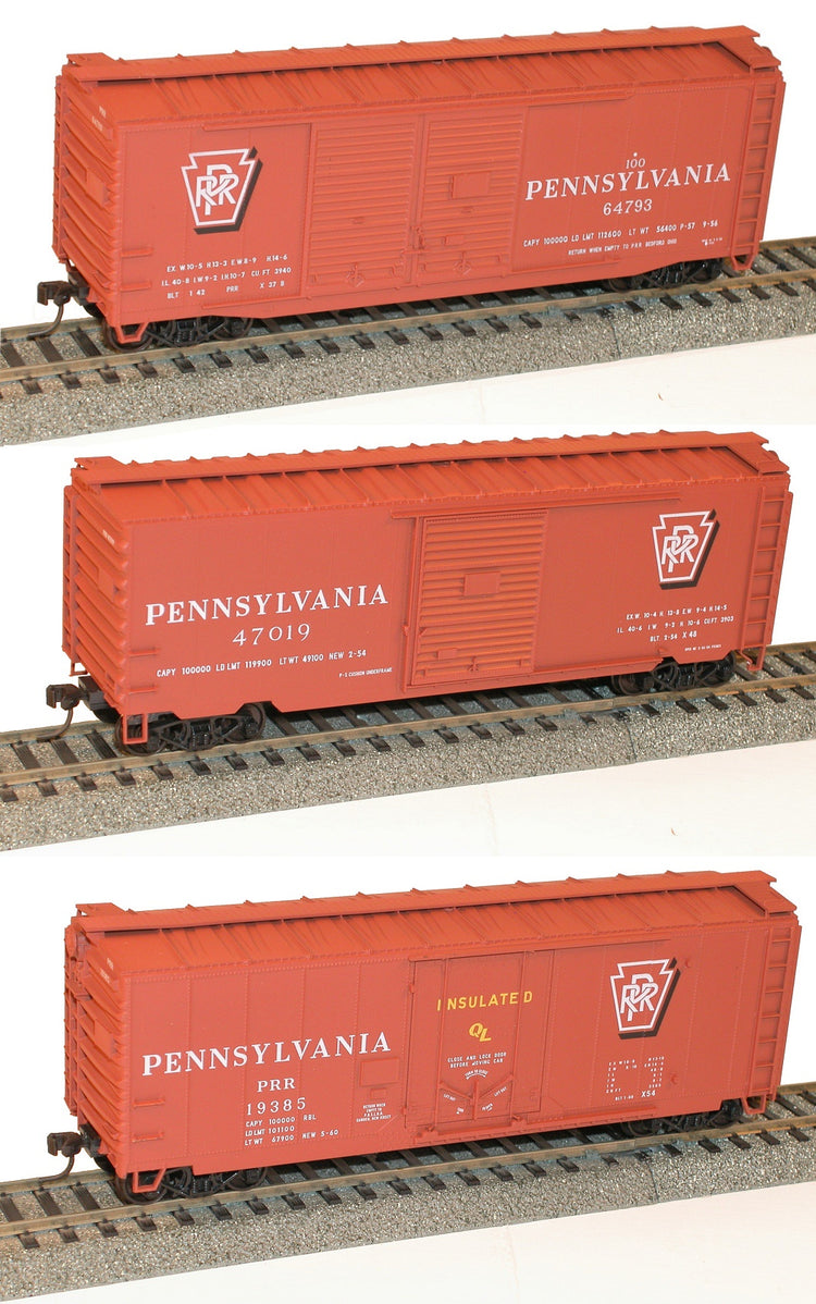 Accurail Ho 40'Boxcar Prr 3#Set