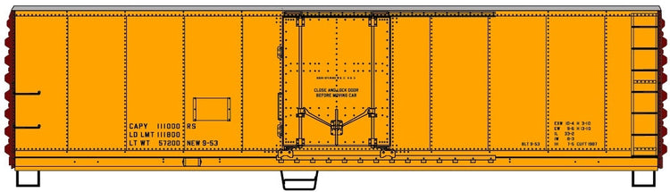 Accurail Ho 40'Steel Pg Reefer Yel Data