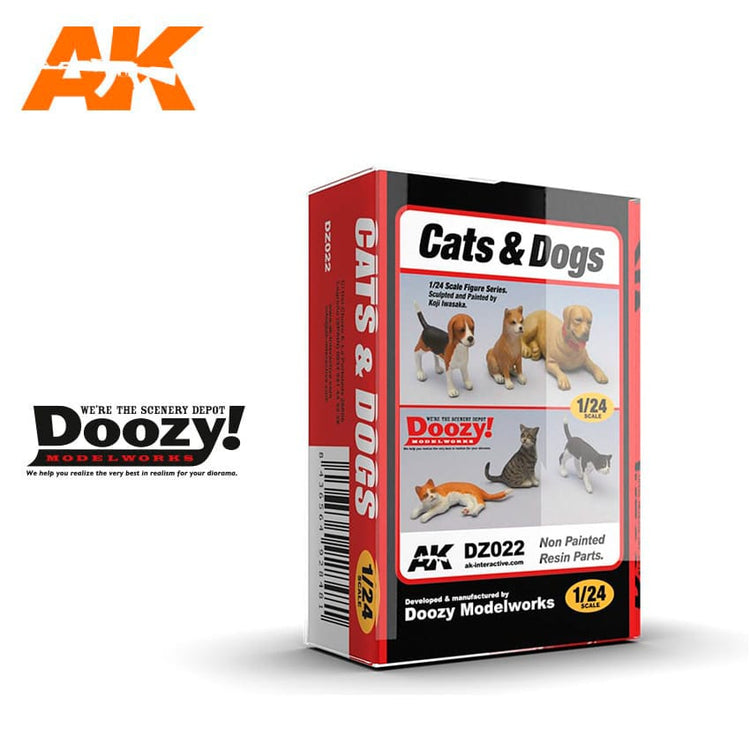 AK Interactive Doozy 1/24 Cats and Dog
