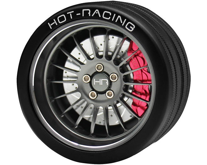 Hot Racing Gunmetal 18 Spoke 6061 Steering Wheel NB4