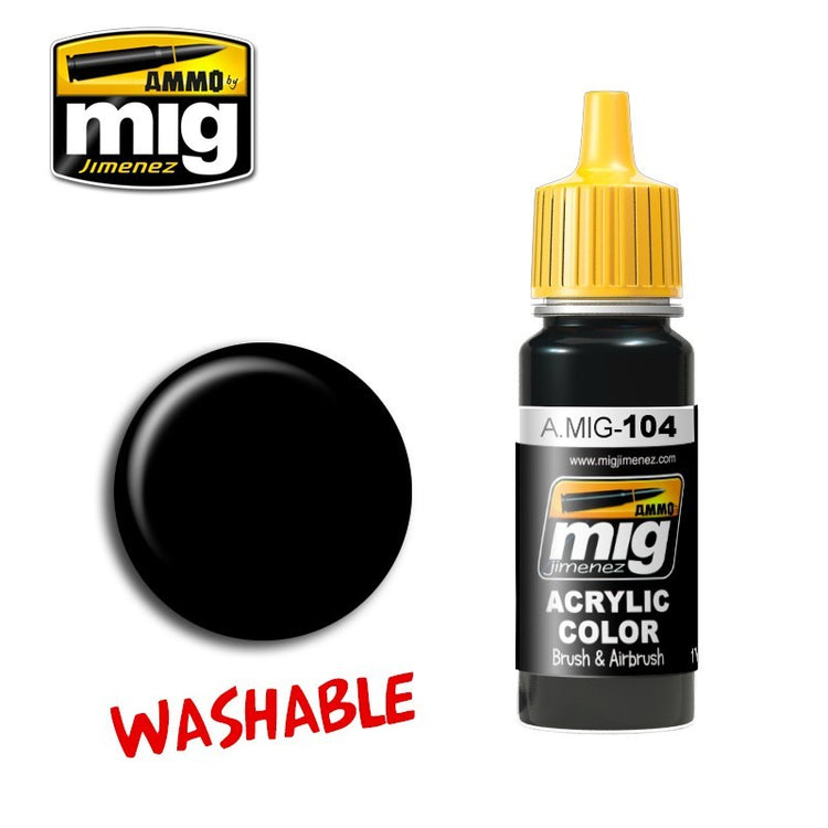 Ammo by MIG Washable Black 17ml