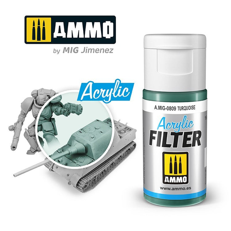 Ammo by MIG Turquoise Acrylic Filter