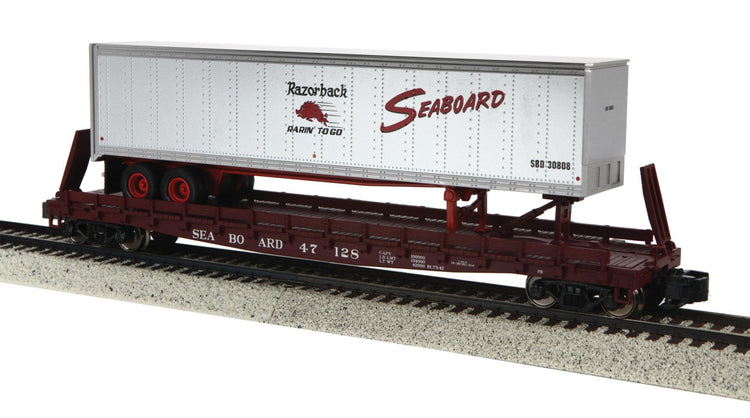 MTH Trains S Flatcar w/48' Trailer SBD -47128/Scale