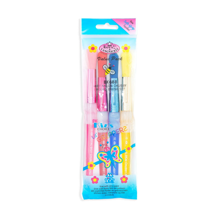 Royal Brush BK 4 pc Nylon Chubby Round Set