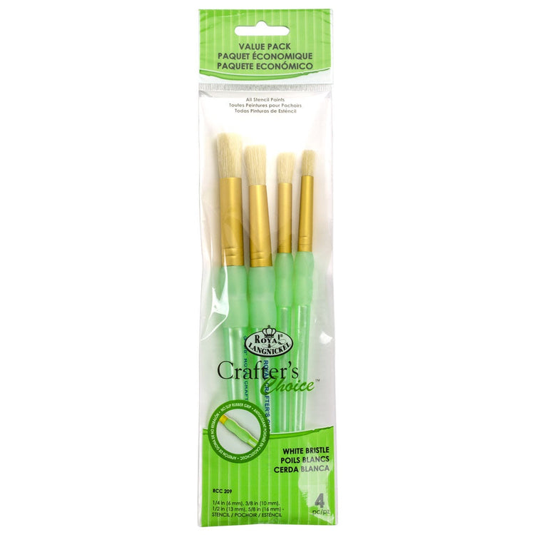 Royal Brush CC 4pc White Bristle Stencil S