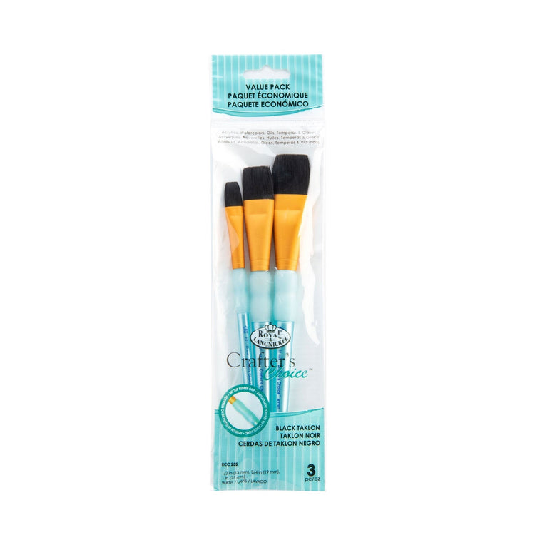 Royal Brush CC 3pc Black Taklon Wash Set