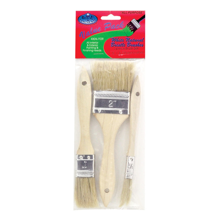 Royal Brush Wooden Chip Brush Set 1/2,1,2