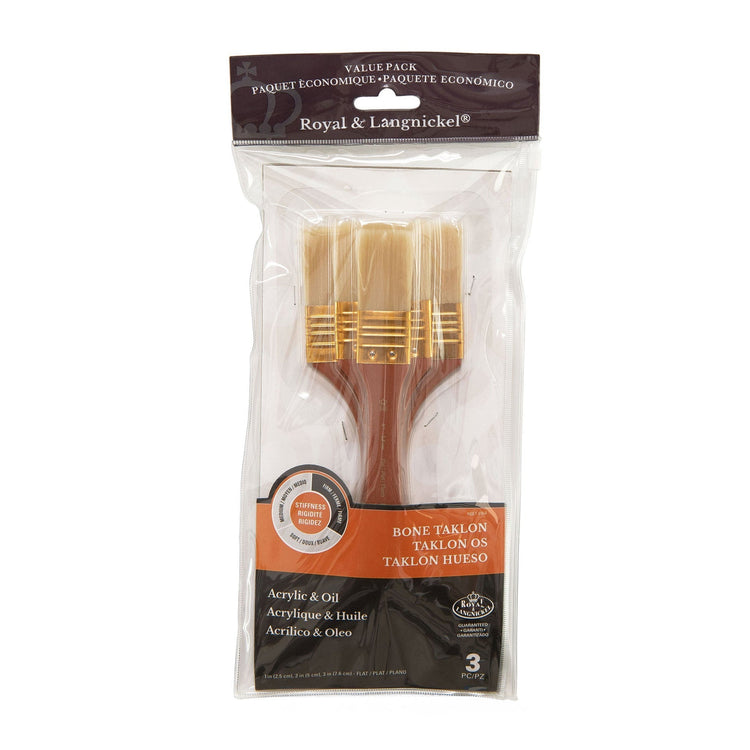 Royal Brush Flat Bone Taklon 3 pc Large Ar