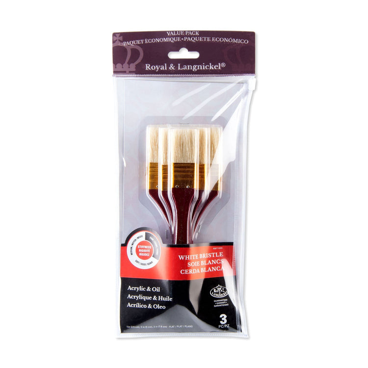 Royal Brush Flat White Bristle 3 pc Large