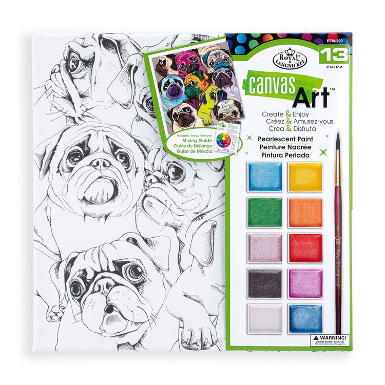 Royal Brush Canvas Art Pearlescent Pugs