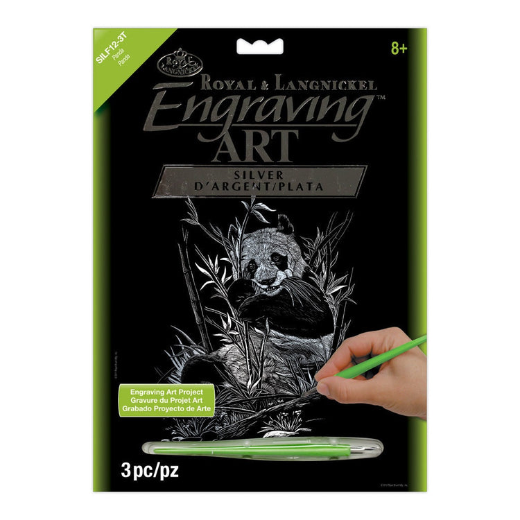 Royal Brush Silver Engraving Panda