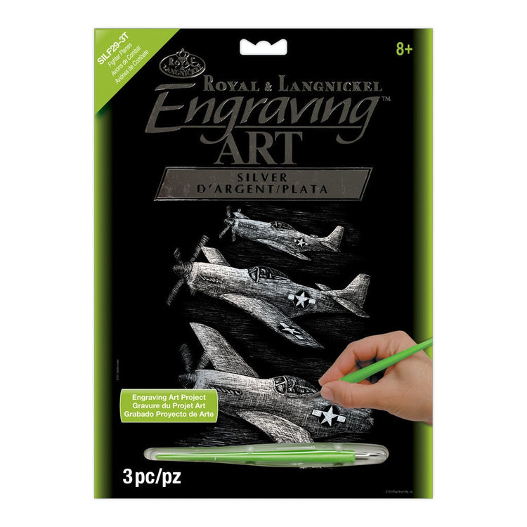 Royal Brush Silver Engraving Fighter Plane