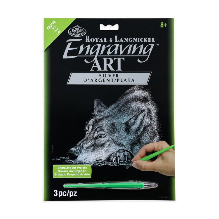 Royal Brush Silver Engraving Silver Wolf