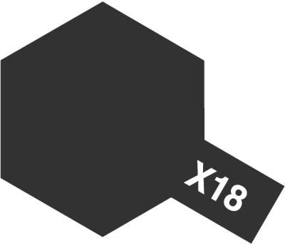Tamiya X-18 Semi Gloss Black Acrylic Paint (10ml)