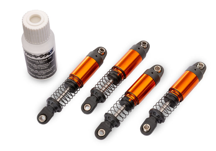 Traxxas Orange Aluminum GTM Pro Shocks with Springs (4)