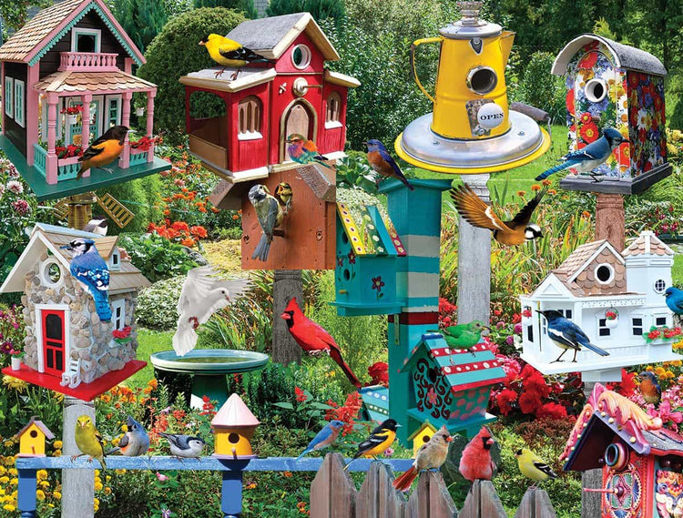 White Mountain Puzzles Birdhouse Village 500 Pieces
