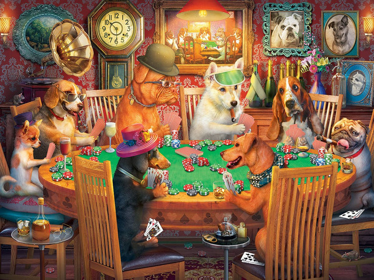 White Mountain Puzzles Poker Dogs 500 Pieces