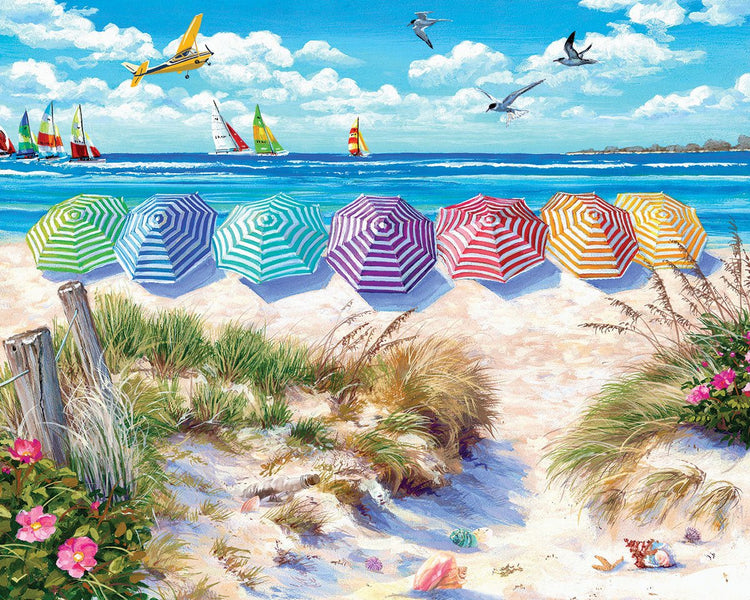 White Mountain Puzzles Rainbow Umbrellas 1000 Pieces