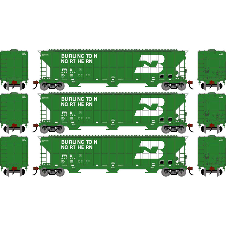 Athearn HO ATH FMC 4700 Covered Hopper, FWD #459679/459690/459724 (3)