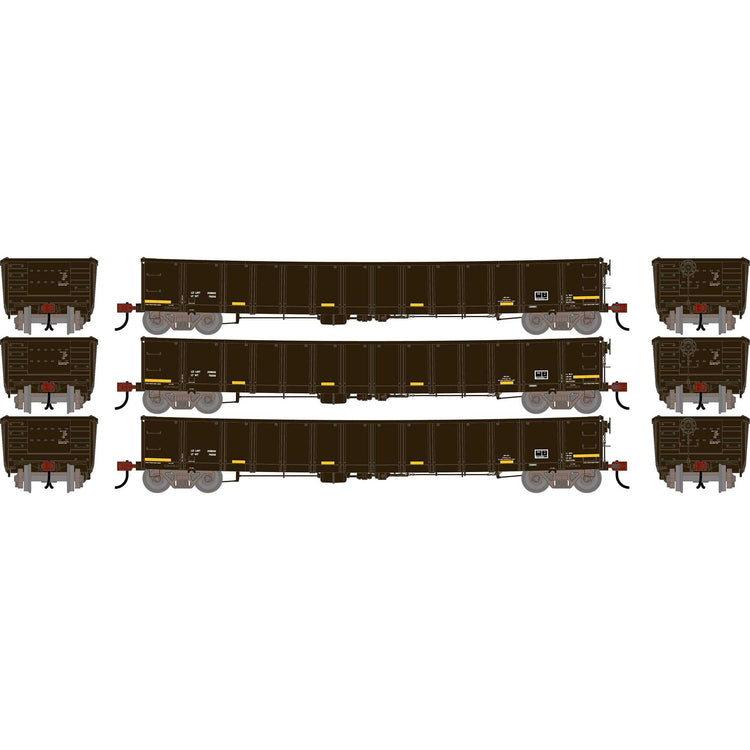 Athearn HO ATH 52' Mill Gondola, CarKnocker Data Only Gloss Black (3)