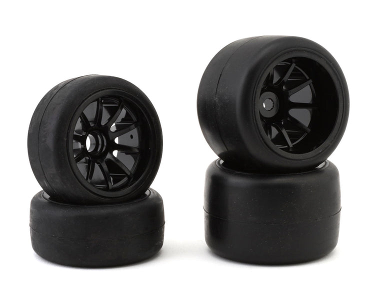 Sweep F1 V6 Pre-Mounted Front & Rear Rubber Tire Set (Black) (4) (Medium/Soft)