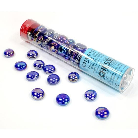 Chessex GlassStonesTube Crystal IridizedDKBU(40)