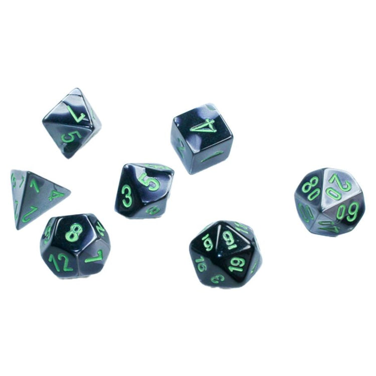 Chessex 7-setCube Mini Gemini BKGYgr