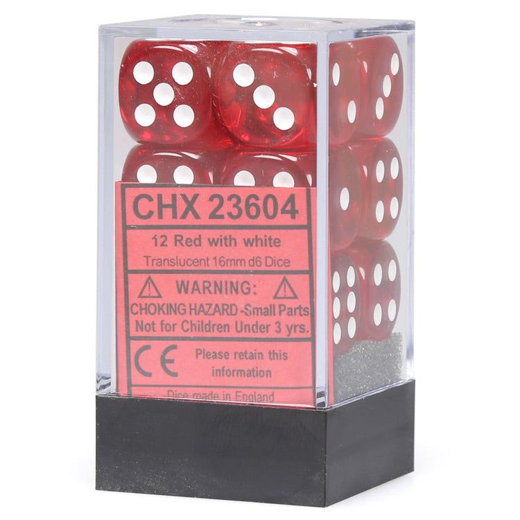 Chessex d6Cube16mmTR RDwh (12)