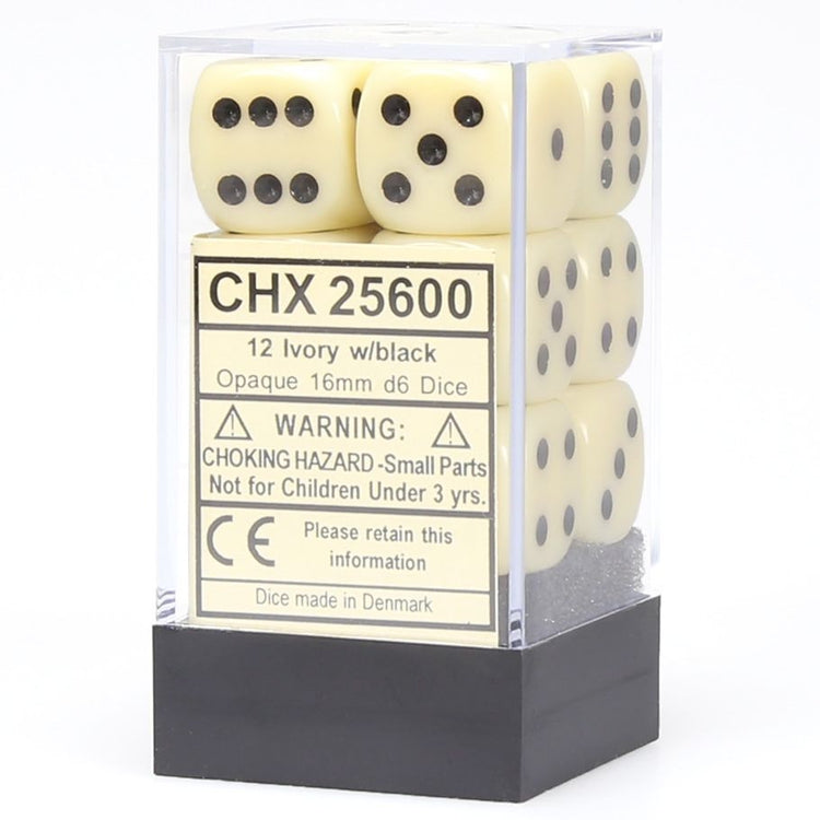 Chessex d6Cube16mmOP IVbk (12)