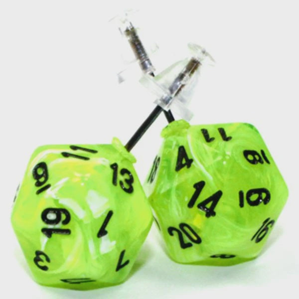 Chessex Stud Earrings VTX Bright GR Mini d20