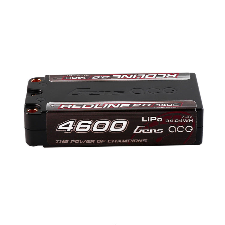 Gens Ace 4600mAh 2S 140C 7.4V HardCase 64# Redline 2.0 Series w/ 5.0mm Bullet