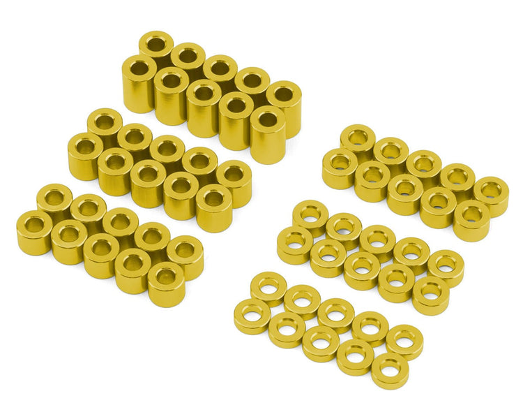 Team KNK 60 Piece 3mm Aluminum Spacer Variety Pack - Gold