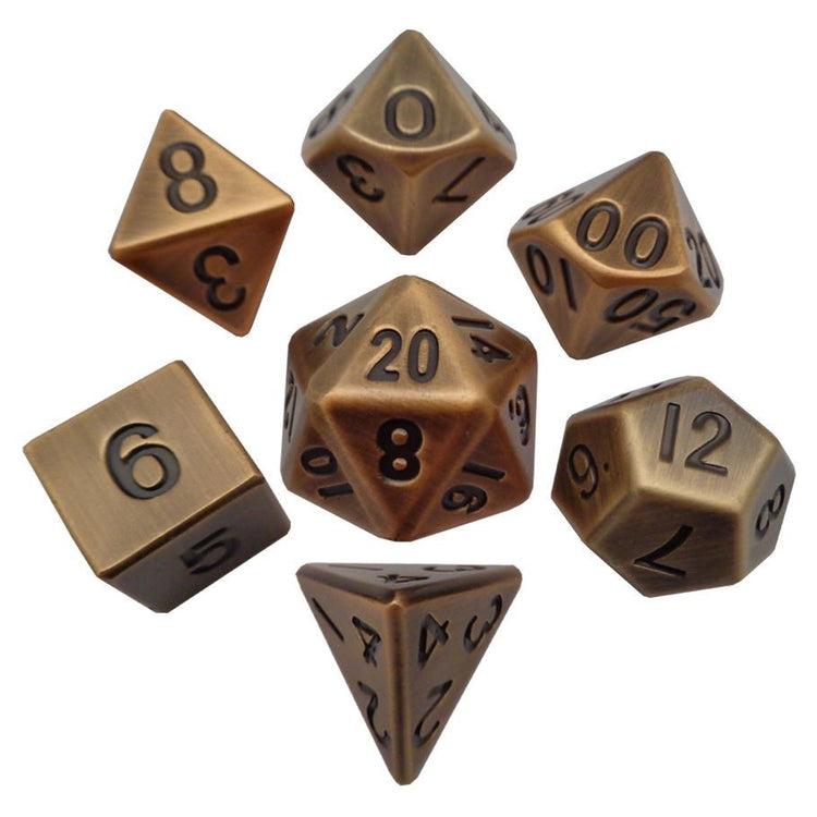 Metallic Dice Games 7-Set Antique GD Metal
