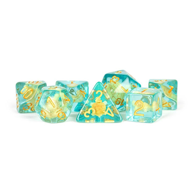 Metallic Dice Games 7-Set Turtle