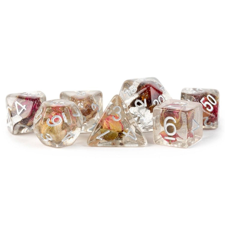 Metallic Dice Games 7-Set Rose