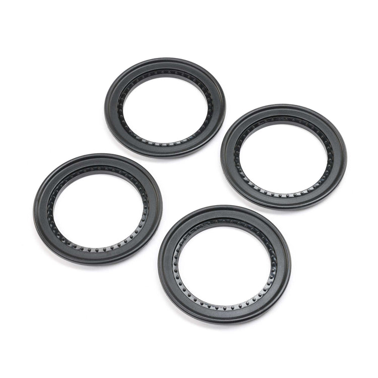 Losi Beadlock Rings, Snap In, Black (4): Lmt 2.0