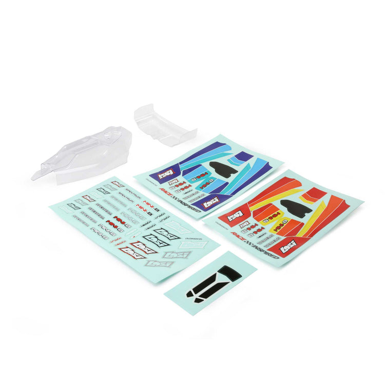 Losi Lightweight Body & Wing, Clear: Mini-B, Bl