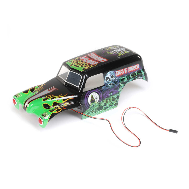 Losi Body Set, Grave Digger, Painted: Mini Lmt