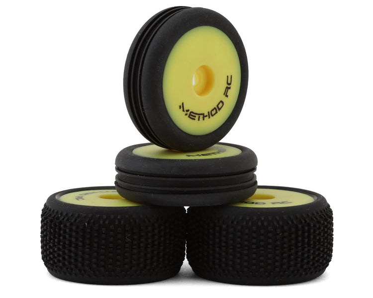 Method R/C Tools Method RC Losi Micro-B NitraGrip 1/24 Pre-Mounted Buggy Tires (Yellow) (4)