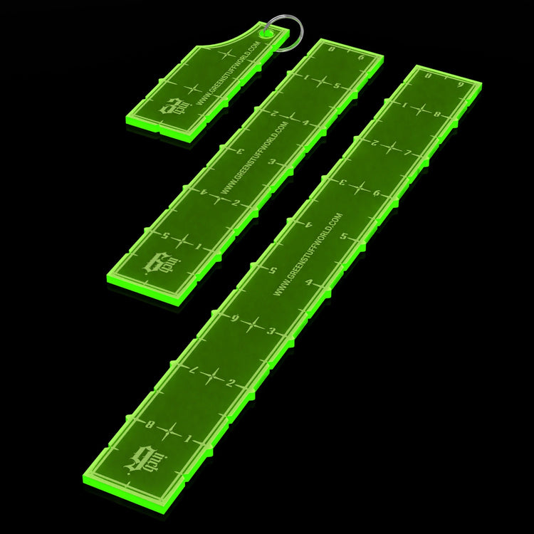 Green Stuff World 3-6-9 Combat Ruler Pack â€“ Fluor Green