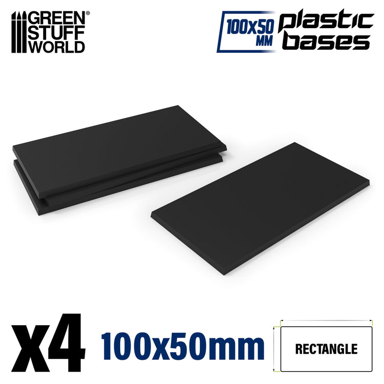 Green Stuff World Plastic Bases - Rectangle 100x50mm