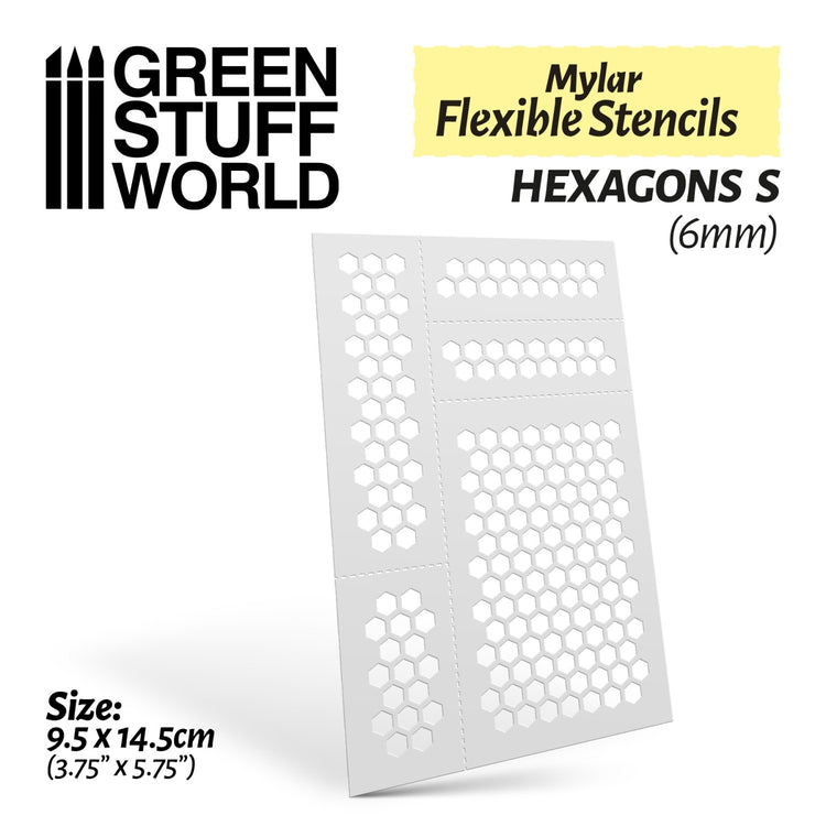 Green Stuff World Flexible Stencils - HEXAGONS S (6mm)